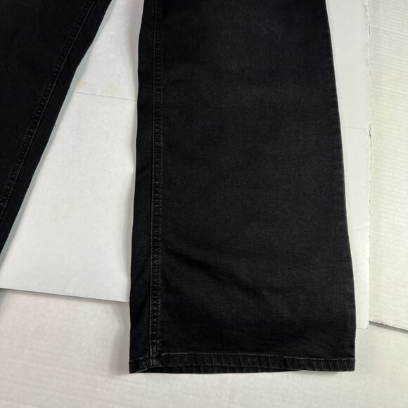 Oat New York Jeans Women's 32x29* High Rise Wide Leg Black Faded Denim Tag 30 - Picture 5 of 16